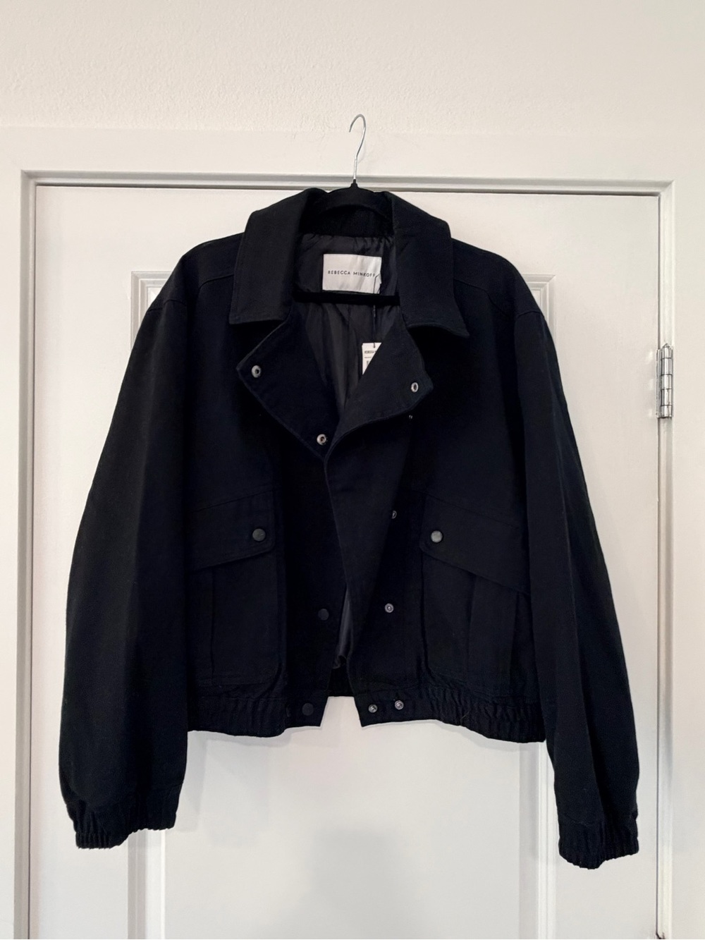Rebecca Taylor Black Cropped Button-Front Jacket